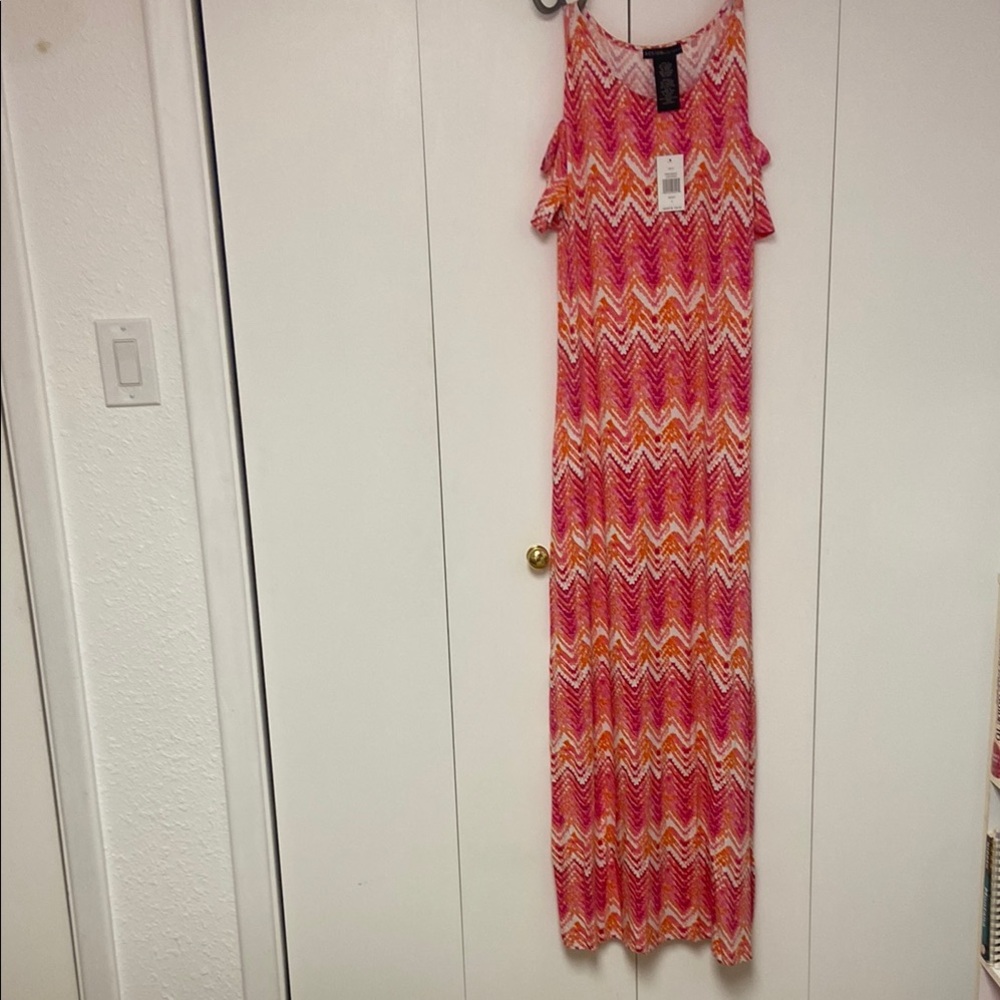Design History Pink and Orange Chevron Dress